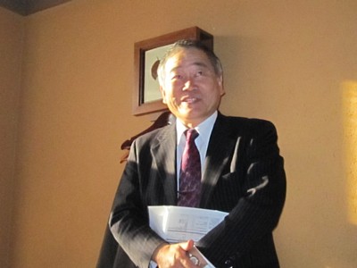 長崎から来ていただいた平倉充校長先生の挨拶